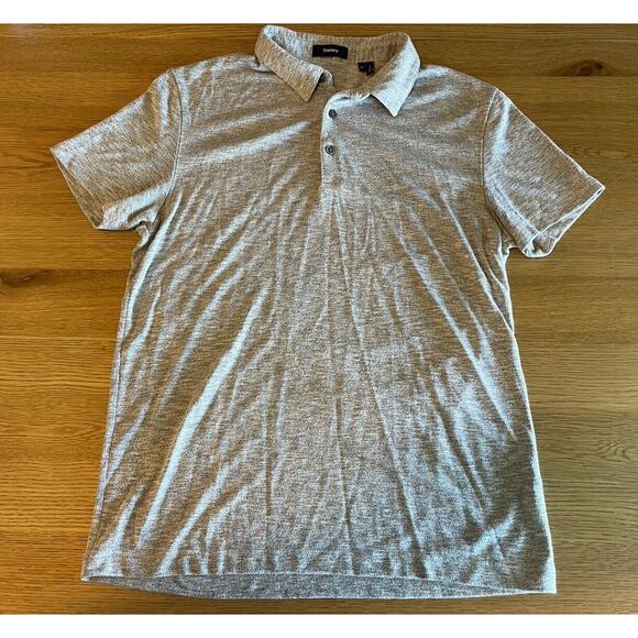 Theory Men’s Modal Knit Gray Short Sleeve Polo Size Medium - Picture 1 of 7